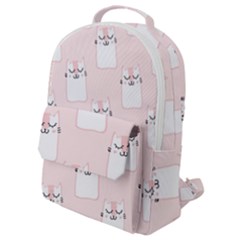 Pattern Pink Cute Sweet Fur Cats Flap Pocket Backpack (small) by Sarkoni