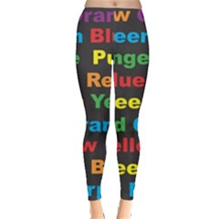 Red Yellow Blue Green Purple Everyday Leggings  by Sarkoni