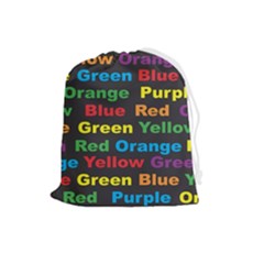 Red Yellow Blue Green Purple Drawstring Pouch (large) by Sarkoni