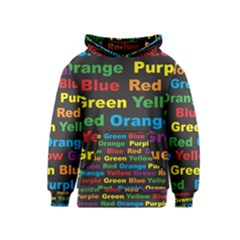 Red Yellow Blue Green Purple Kids  Pullover Hoodie by Sarkoni