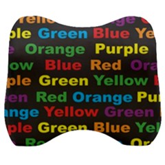 Red Yellow Blue Green Purple Velour Head Support Cushion by Sarkoni