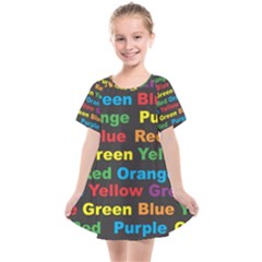 Red Yellow Blue Green Purple Kids  Smock Dress