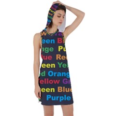 Red Yellow Blue Green Purple Racer Back Hoodie Dress by Sarkoni