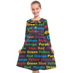 Red Yellow Blue Green Purple Kids  Midi Sailor Dress by Sarkoni