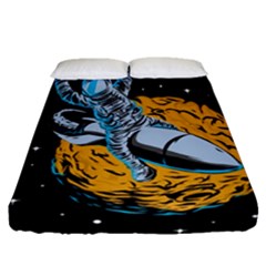 Astronaut Planet Space Science Fitted Sheet (queen Size)