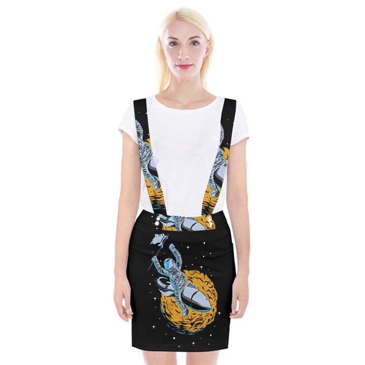 Astronaut Planet Space Science Braces Suspender Skirt