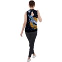 Astronaut Planet Space Science Mock Neck Chiffon Sleeveless Top View2