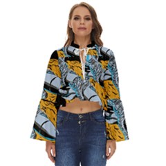 Astronaut Planet Space Science Boho Long Bell Sleeve Top by Sarkoni