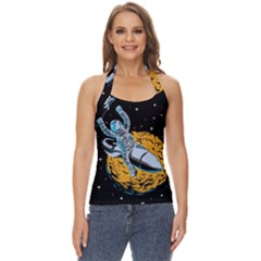 Astronaut Planet Space Science Basic Halter Top by Sarkoni