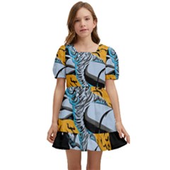 Astronaut Planet Space Science Kids  Short Sleeve Dolly Dress by Sarkoni