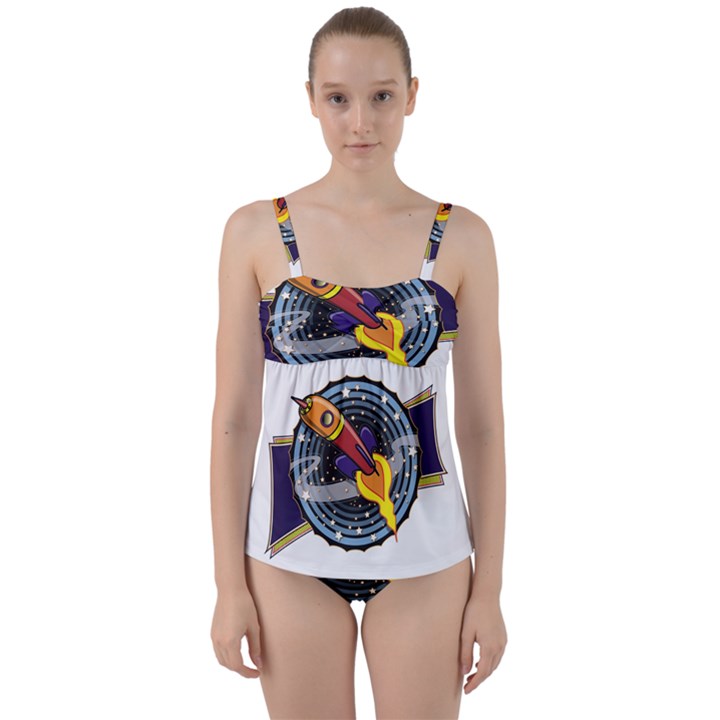 Rocket Space Clipart Illustrator Twist Front Tankini Set