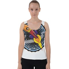 Rocket Space Clipart Illustrator Velvet Tank Top by Sarkoni