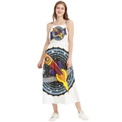 Rocket Space Clipart Illustrator Boho Sleeveless Summer Dress by Sarkoni