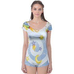 Science Fiction Outer Space Boyleg Leotard  by Sarkoni