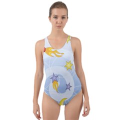 Science Fiction Outer Space Cut-out Back One Piece Swimsuit by Sarkoni