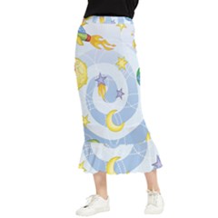 Science Fiction Outer Space Maxi Fishtail Chiffon Skirt