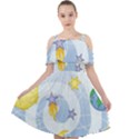 Science Fiction Outer Space Cut Out Shoulders Chiffon Dress View1