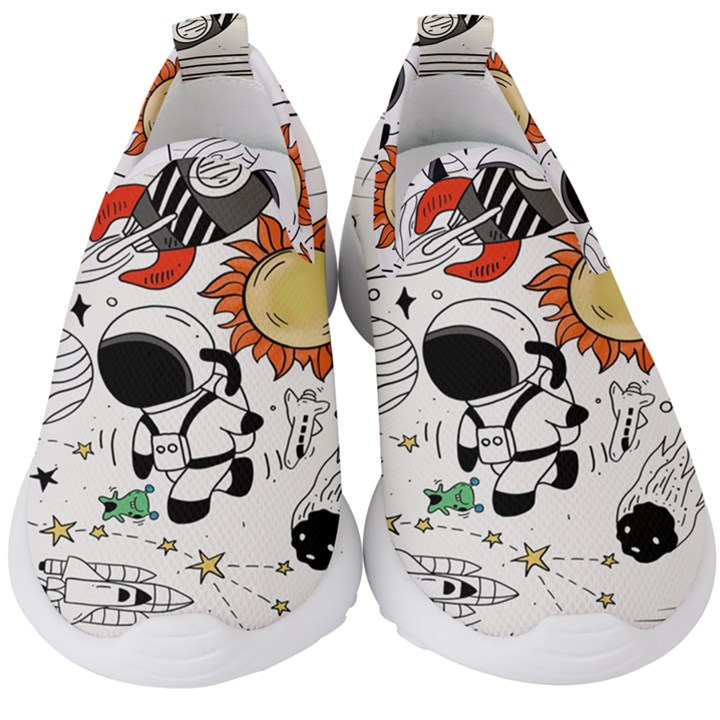 Astronaut Drawing Planet Kids  Slip On Sneakers