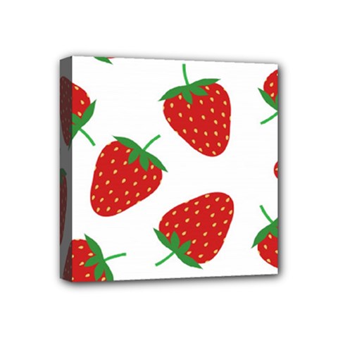 Seamless Pattern Fresh Strawberry Mini Canvas 4  X 4  (stretched) by Sarkoni