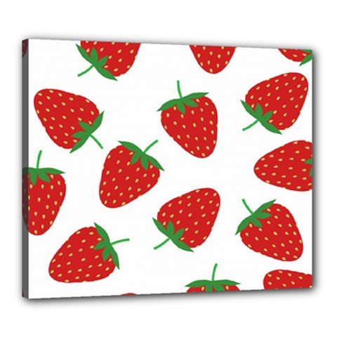 Seamless Pattern Fresh Strawberry Canvas 24  X 20  (stretched) by Sarkoni