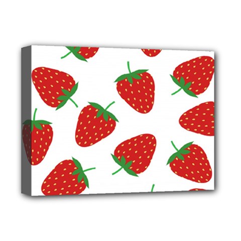 Seamless Pattern Fresh Strawberry Deluxe Canvas 16  X 12  (stretched)  by Sarkoni