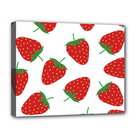 Seamless Pattern Fresh Strawberry Deluxe Canvas 20  X 16  (stretched) by Sarkoni