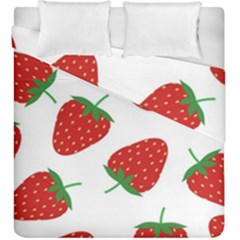 Seamless Pattern Fresh Strawberry Duvet Cover Double Side (king Size) by Sarkoni