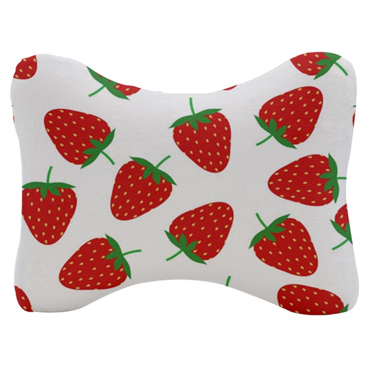 Seamless Pattern Fresh Strawberry Velour Seat Head Rest Cushion