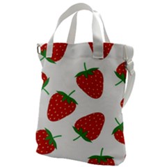 Seamless Pattern Fresh Strawberry Canvas Messenger Bag by Sarkoni