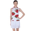 Seamless Pattern Fresh Strawberry Women s Sleeveless Polo T-Shirt View1