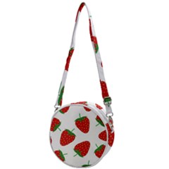 Seamless Pattern Fresh Strawberry Crossbody Circle Bag by Sarkoni