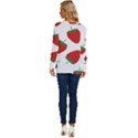 Seamless Pattern Fresh Strawberry Long Sleeve Crew Neck Pullover Top View4