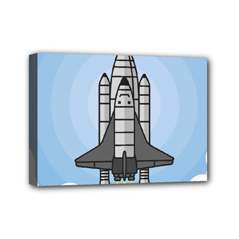 Rocket Shuttle Spaceship Science Mini Canvas 7  X 5  (stretched) by Sarkoni