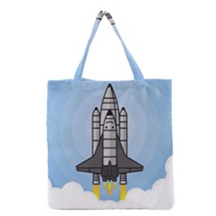 Rocket Shuttle Spaceship Science Grocery Tote Bag by Sarkoni