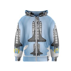 Rocket Shuttle Spaceship Science Kids  Zipper Hoodie by Sarkoni