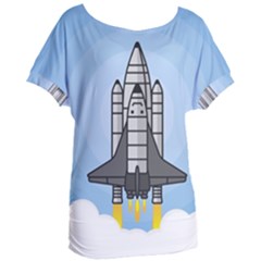 Rocket Shuttle Spaceship Science Women s Oversized T-shirt by Sarkoni