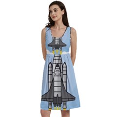 Rocket Shuttle Spaceship Science Classic Skater Dress by Sarkoni