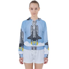 Rocket Shuttle Spaceship Science Women s Tie Up Sweat by Sarkoni