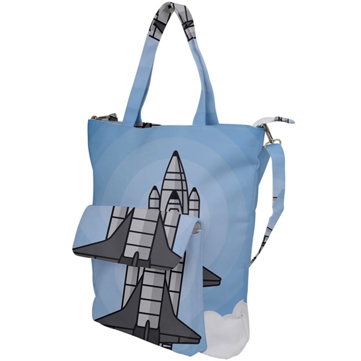 Rocket Shuttle Spaceship Science Shoulder Tote Bag