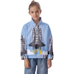 Rocket Shuttle Spaceship Science Kids  Half Zip Hoodie by Sarkoni