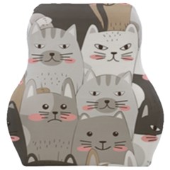 Cute Cats Seamless Pattern Car Seat Velour Cushion  by Sarkoni