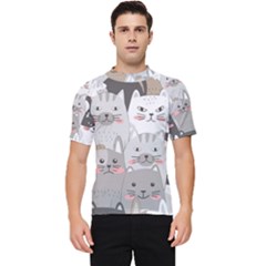 Cute Cats Seamless Pattern Men s Short Sleeve Rash Guard by Sarkoni