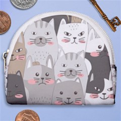 Cute Cats Seamless Pattern Horseshoe Style Canvas Pouch by Sarkoni