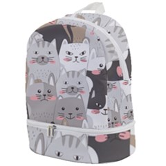 Cute Cats Seamless Pattern Zip Bottom Backpack