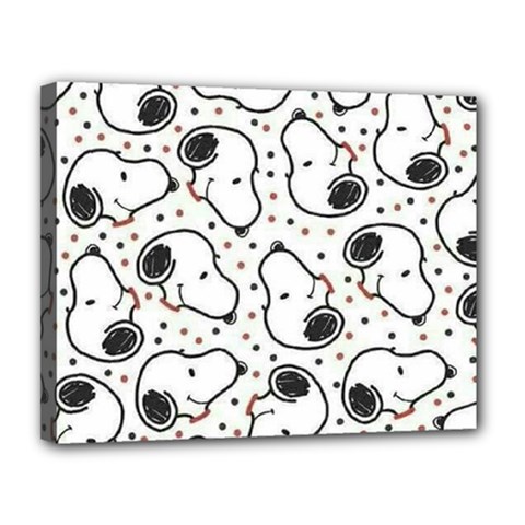 Dog Pattern Canvas 14  X 11  (stretched) by Sarkoni