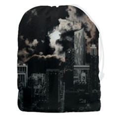 City Night Moon Skyline Skyscraper Drawstring Pouch (3xl) by Grandong