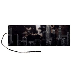 City Night Moon Skyline Skyscraper Roll Up Canvas Pencil Holder (m) by Grandong