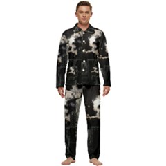 City Night Moon Skyline Skyscraper Men s Long Sleeve Velvet Pocket Pajamas Set by Grandong