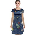 Cat Cosmos Cosmonaut Rocket Cap Sleeve Nightdress View1