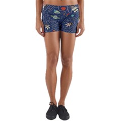 Cat Cosmos Cosmonaut Rocket Yoga Shorts by Grandong